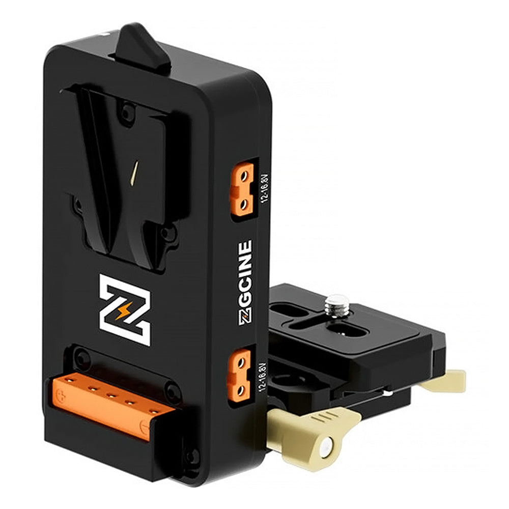 ZGCINE VM-VP4 QR Quick Release V-Mount Battery Plate with USB-C PD 5V–20V Output, 3 D-Tap 14.8V Outputs, Arca-Swiss Quick Release, 90 Degrees Tiltable & Foldable Design, Tripod Compatible, Power Plate for DSLR & Mirrorless Cameras, Filmmaking