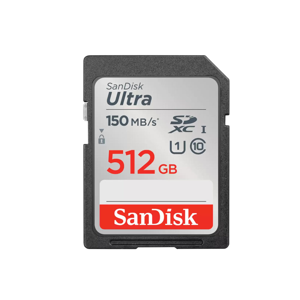 Sandisk Ultra SDSDUNC 512GB SDXC UHS-I U1 Class 10 Memory SD Card with 150MB/s Transfer Speed and Write Protect Switch