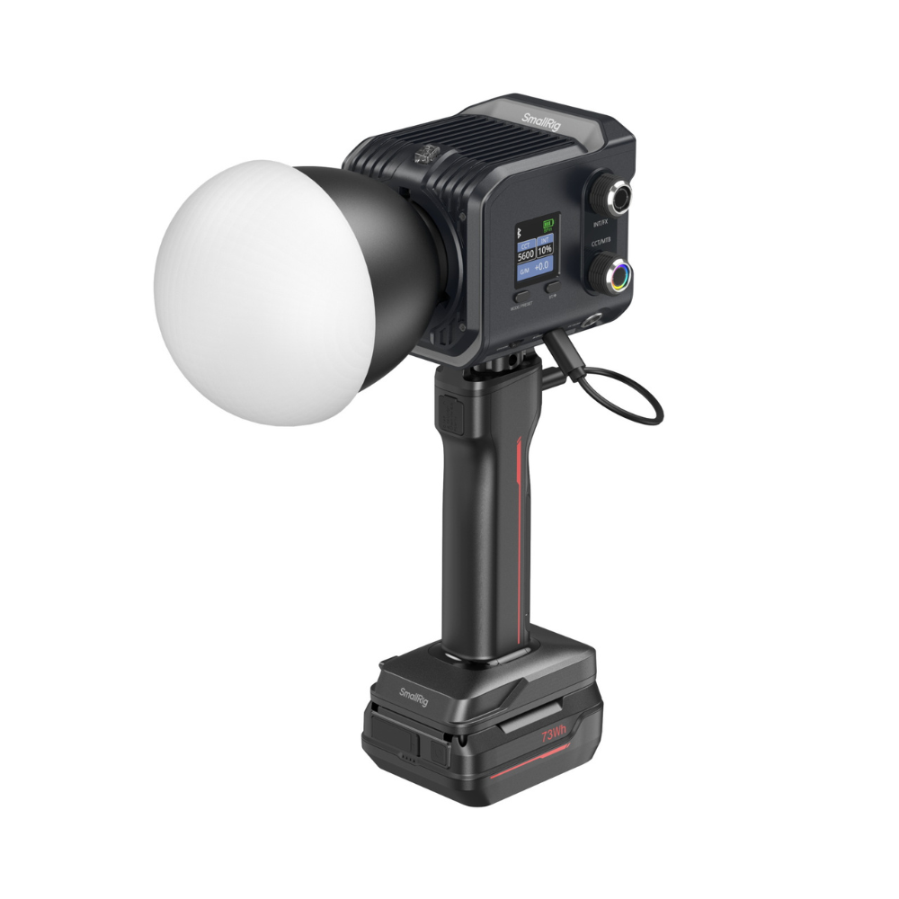 SmallRig RC 100C COB LED Video Light 2700K-10000K RGB with 12 Light Effects, V-Mount Plate, Battery Grip Handle, Light Stand & Mini Bowens Adapter, App / DMX Control for Photography, Filmmaking & Studio Lighting | 5340 | 5377 | 5383 | 5381