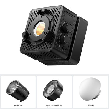 Ulanzi EC65 65W Portable Bi-Color LED Video Light, 2700k-6500k, App Control, Optical Condenser, Reflector, Diffuser, Battery 96Wh