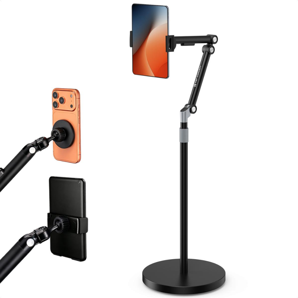K&F Concept Universal Floor Tablet & Phone Stand with 25-160cm Adjustable Height 