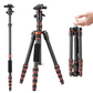 K&F Concept 360° Ball Head 5-Section Carbon Fiber Tripod + Monopod with 8kg Maximum Load Capacity & 1.52m Height, 1/4" Threaded Mounts for DSLR Mirrorless Cameras | A225C0+BH-25L