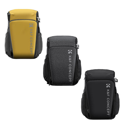 K&F Concept Camera Alpha Backpack Air 25L with 16" Computer Compartment, Top & Side Access, Internal Support Fibers Bars and Raincover for Videography & Photography (Grey) KF13-128V3
