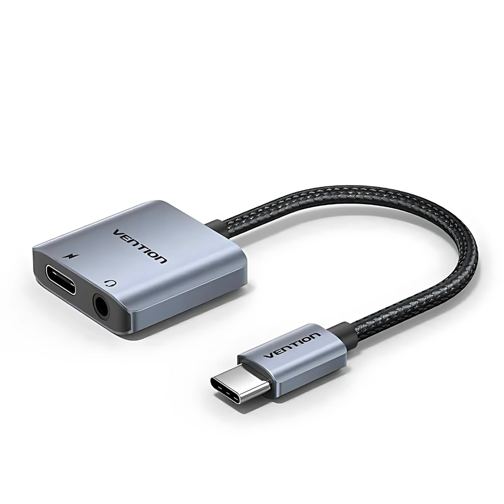 Vention USB-C Male to 3.5mm Female Hi-Fi Audio Adapter with 60W PD Fast Charging Port for iPhone 15/16, Samsung Galaxy S25/S24/S23/S22/S21, iPad Air/Pro/Mini, MacBook Air/Pro, Other Mobile Phones to Wired Earphones, Headphones & Speakers
