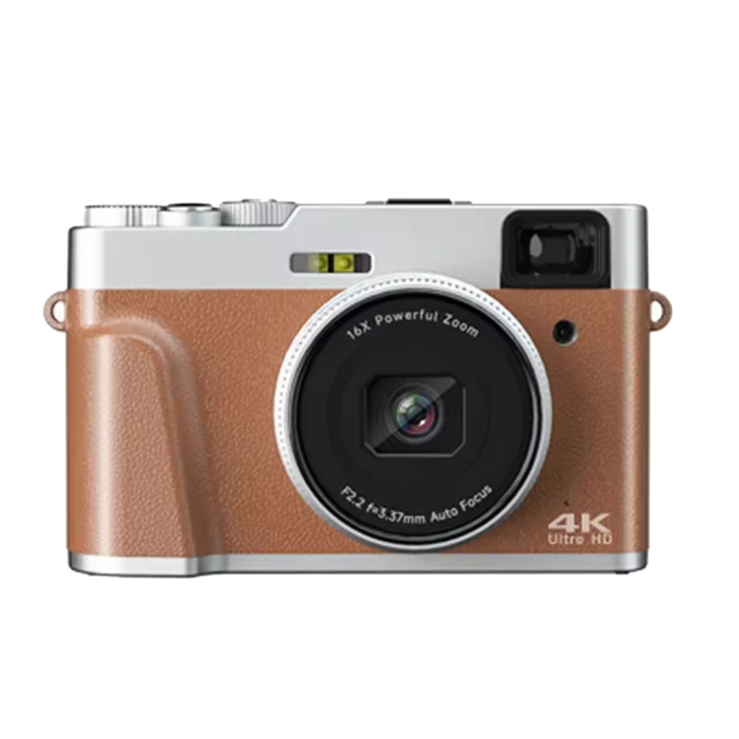 SONGDIAN DC202L 48MP Vintage Digital Camera 4K UHD Retro Style w/ Optical Viewfinder, AF Autofocus, 16x Zoom, Built-in Flash, Hot Shoe Mount, 2.8" IPS LCD Display, 3.5mm / USB Type-C / MINI HDMI Ports for Point & Shoot Photography | Brown, Black