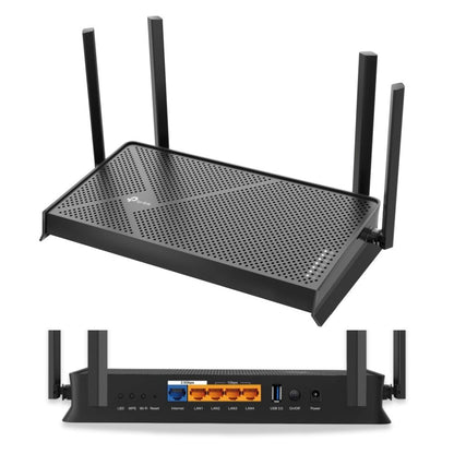 TP-Link Archer BE230 BE3600 Dual Band Home WIFI 7 Router with 3.6Gbps Wireless Speeds, 2.5Ghz / WAN / LAN Ports, 4x Exterl Antens, EasyMesh Compatible, and HomeShield Security Support