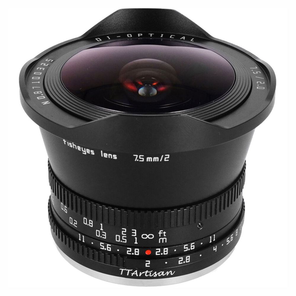 TTArtisan 7.5mm f/2.0 APS-C Format Fisheye Lens Sony E | Nikon Z | M43 | Leica L | FUJIFILM X | Canon RF Mount Circular Large Aperture 180° Ultra Wide Angle with Full Metal Body, MF Manual Focus Ring for Panoramic Landscape Photography