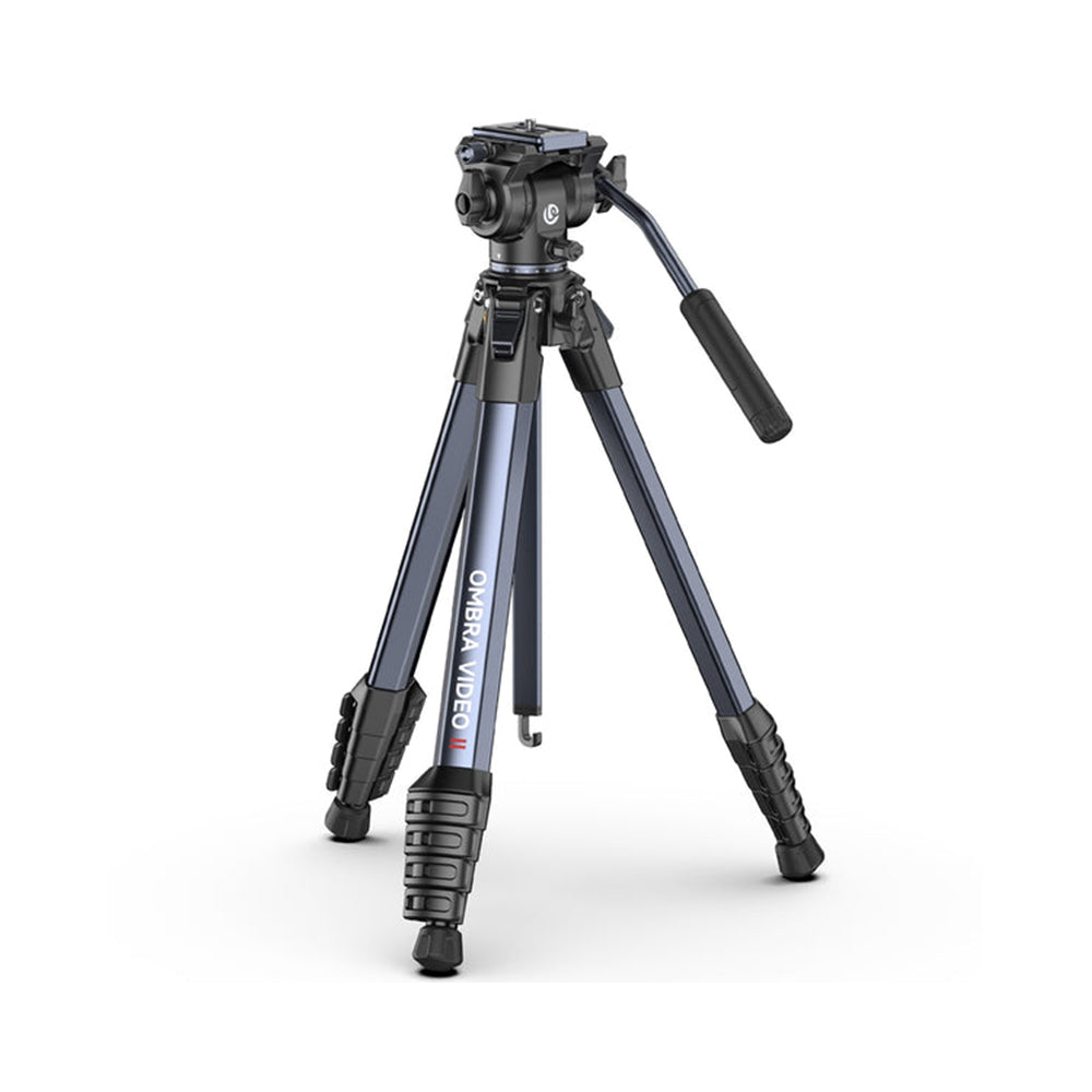 Ulanzi OMBRA II Travel Tripod with 10kg Max Payload, Fluid Pan & Tilt Head, Panoramic Ball Head, 360° Rotation Phone Clamp for DSLR, Mirrorless, Cinema Camera Videography Photography | T154 | T156