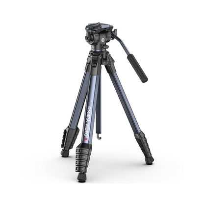 Ulanzi OMBRA II Travel Tripod with 10kg Max Payload, Fluid Pan & Tilt Head, Panoramic Ball Head, 360° Rotation Phone Clamp for DSLR, Mirrorless, Cinema Camera Videography Photography | T154 | T156