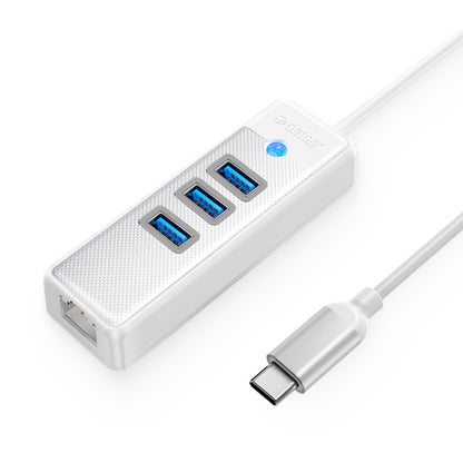 [CLEARANCE] ORICO 4 Port USB 3.0 Type C Data Hub with 5Gbps USB-C 3.0 Input, 2.5Gbps Ethernet, 5Gbps USB-A 3.0 Output for Windows 8/10, macOS, Linux | PW3UR25-C3-015