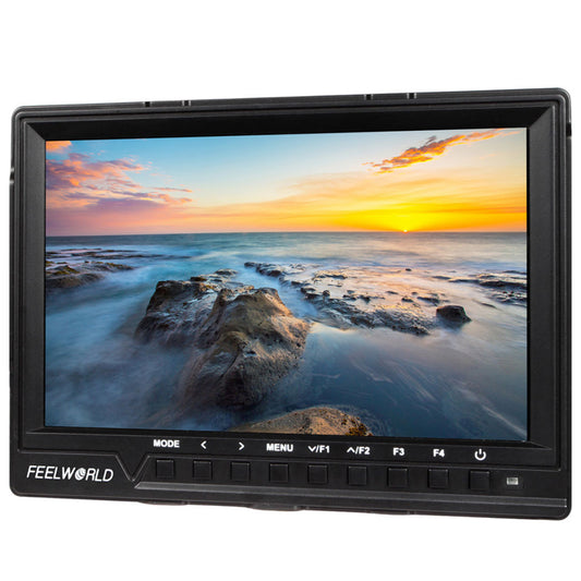 FEELWORLD FW760 7"" IPS On Camera Field LCD Video Monitor with 4K HDMI UHD SD Input / Output, 450Nits Brightness, Video Assist Functions,  L Series Fixed Battery Plate Mount Input Power for Videography