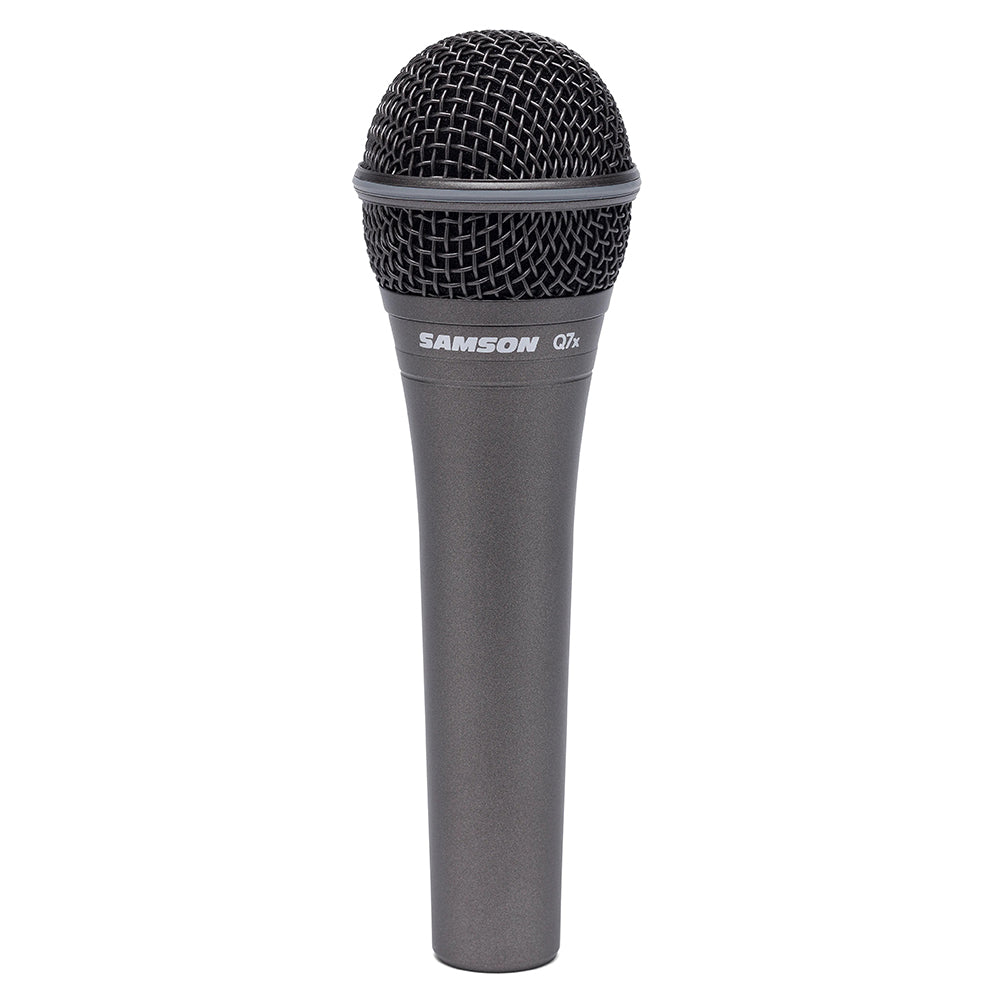 Samson Q7X Professional Supercardioid Dynamic with Mic Clip for Vocal and Instrument Recording, Studio, Live Performance, Karaoke, with 50Hz to 16kHz Frequency Response, Neodymium Mic Element, Die-Cast Body & Gold-Plated XLR Connectors