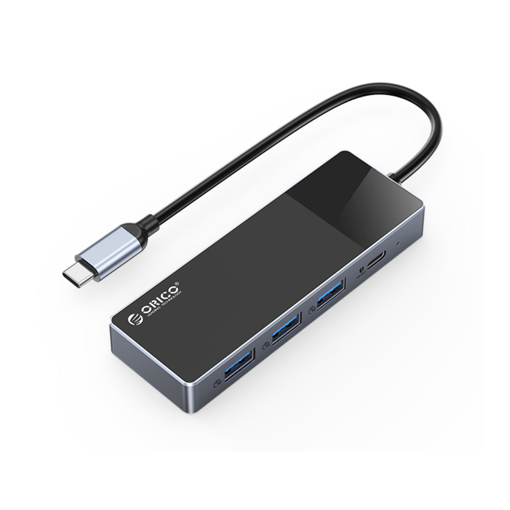 [CLEARANCE] ORICO Type C 4 in 1 Hub Compact and Portable Aluminum Alloy + ABS with 10Gbps Transfer Rate Type C USB 3.2 USB A x 3 PD 100W Drive Free Fast Cooling High-Performance Zero-Latency for Windows Mac OS Linux iPad | DH-3U1C