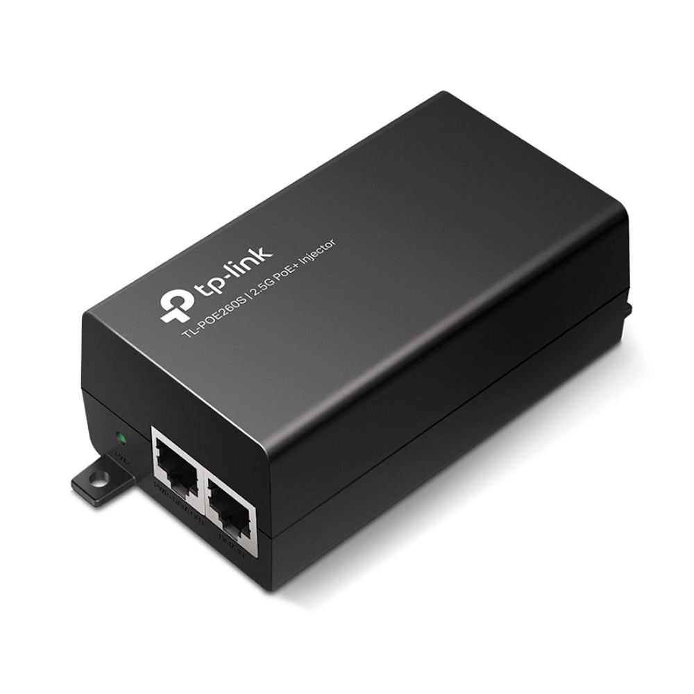 TP-Link OMADA 2 Port 2.5G PoE+ Ethernet Network Injector with Integrated Power Supply, Wall Mountable and Plug & Play for Networking | POE260S