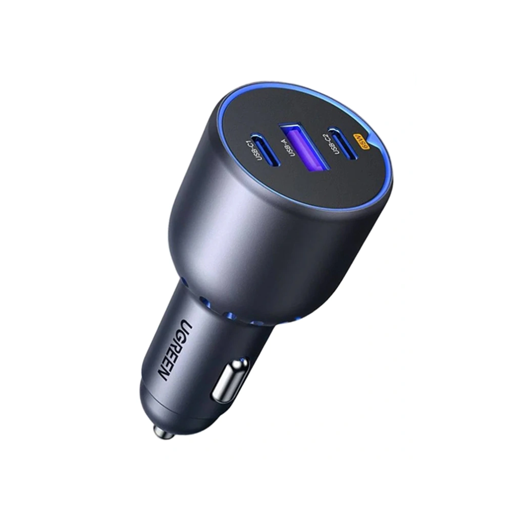 UGREEN 130W 3-Port Fast Car Charger with 2× USB-C + 1× USB-A Ports | EC705 (35025)
