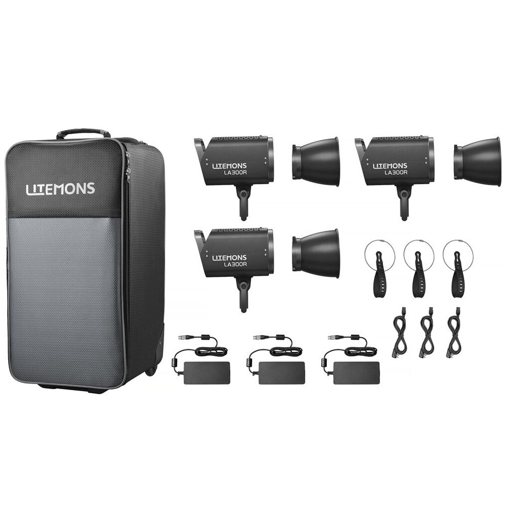 Godox Litemons LA300R RGB / LA300BI Bi-Color 330W LED Studio Monolight Bowens S Mount with Special Light Effect Presets, NFC Connection, Onboard and Wireless App Controls with Bluetooth Max 30m Range for Photography Studio Lighting