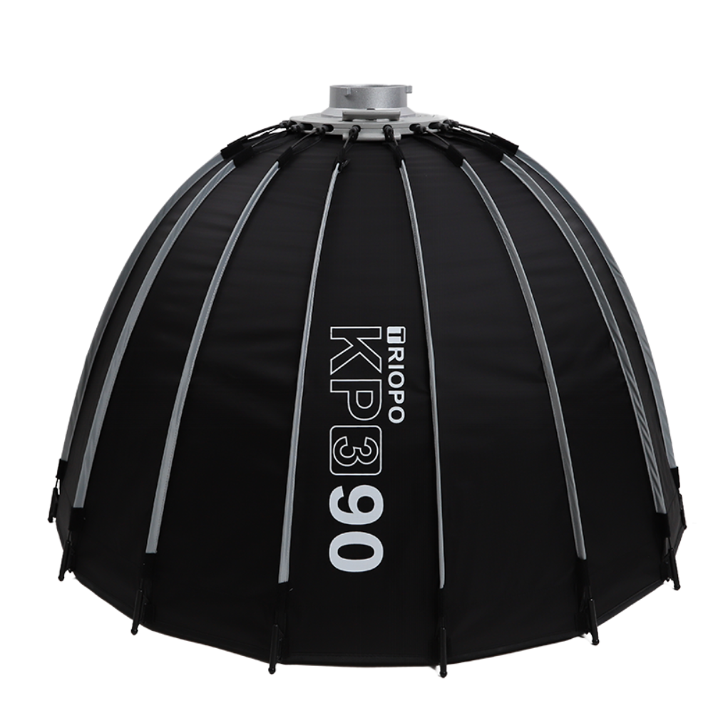 Triopo KP3 90cm Parabolic Hexadecagon Deep Softbox (59cm Depth) with Silver Reflector, Diffuser, Honeycomb Grid, Detachable Standard Bowens Mount & Carrying Bag for Professional Photography, Videography, Livestreaming and Studio Lighting