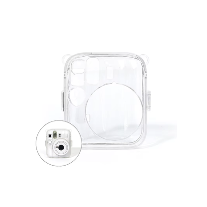Pikxi Fujifilm Instax Mini 13 Transparent Crystal Camera Protective Case w/ Photo Pocket & Strap
