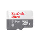 SanDisk Ultra 256GB / 512GB microSDXC UHS-1 Class 10 Memory Card with 100MB/s Transfer Speed and Full HD Video Support for Smartphone and Tablets