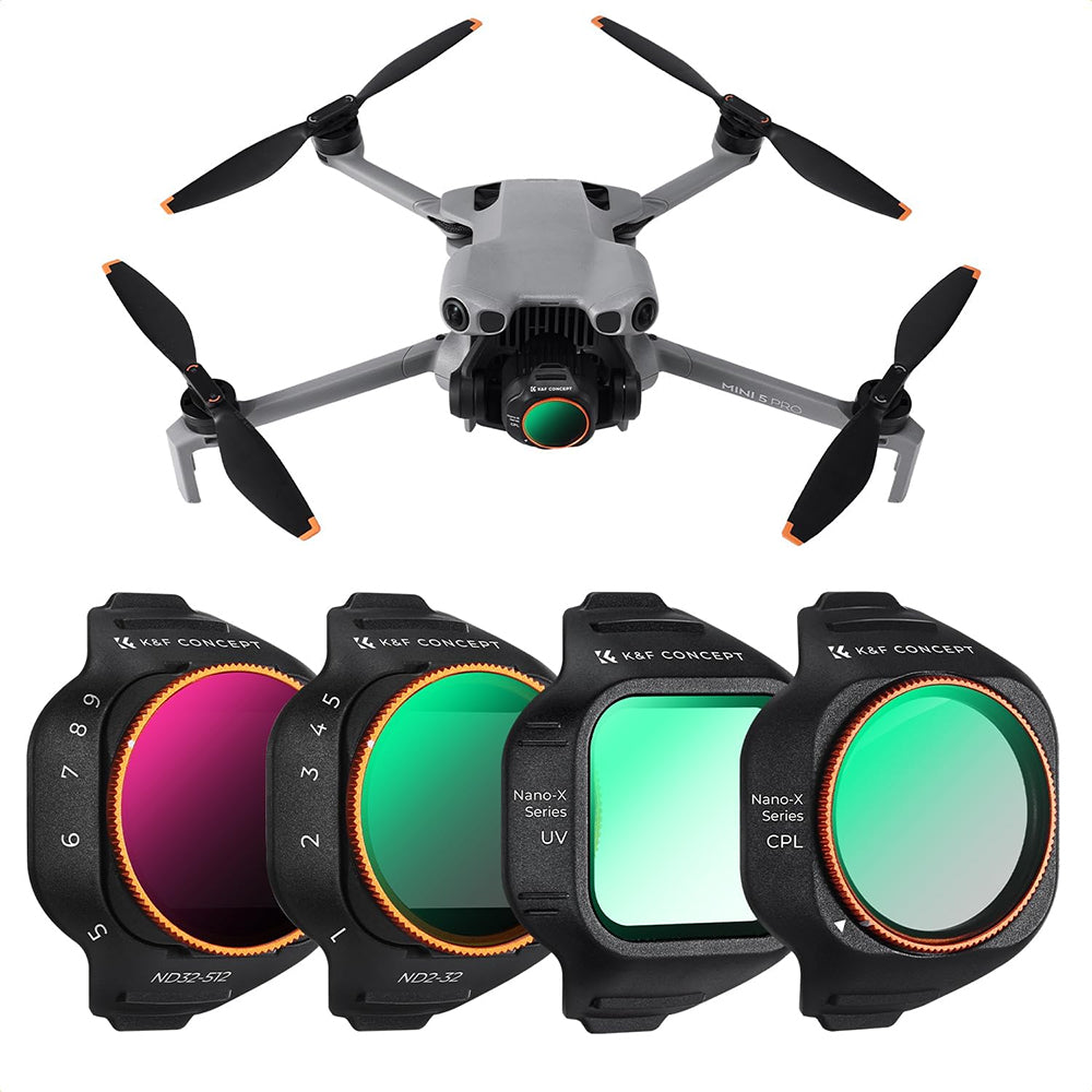 K&F Concept Nano-X Series CPL / UV / ND Lens Filter Kit for DJI Mini 5 PRO Action Camera Drone