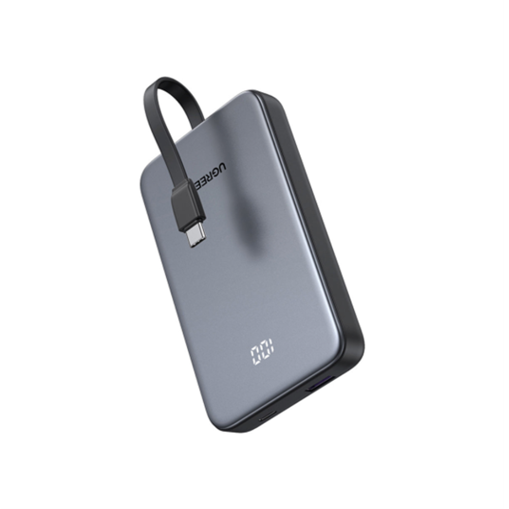 UGREEN Zapix 10000mAh Power Bank w/ Built-in USB-C Cable 22.5W Fast Charge 20W PD | PB526 (75161B)