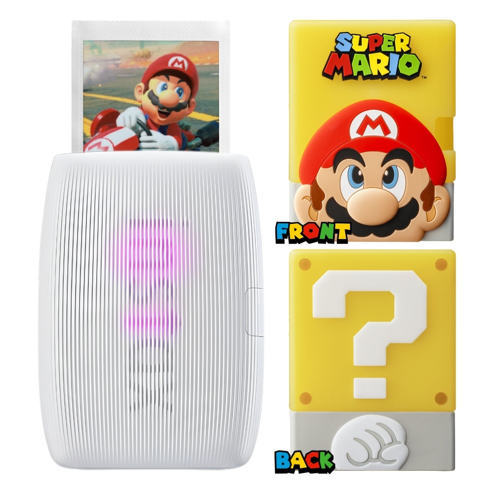 FUJIFILM Instax Mini Link 3 Smartphone Printer for Nintendo Switch with Limited Edition “? Block” Super Mario Silicone Case