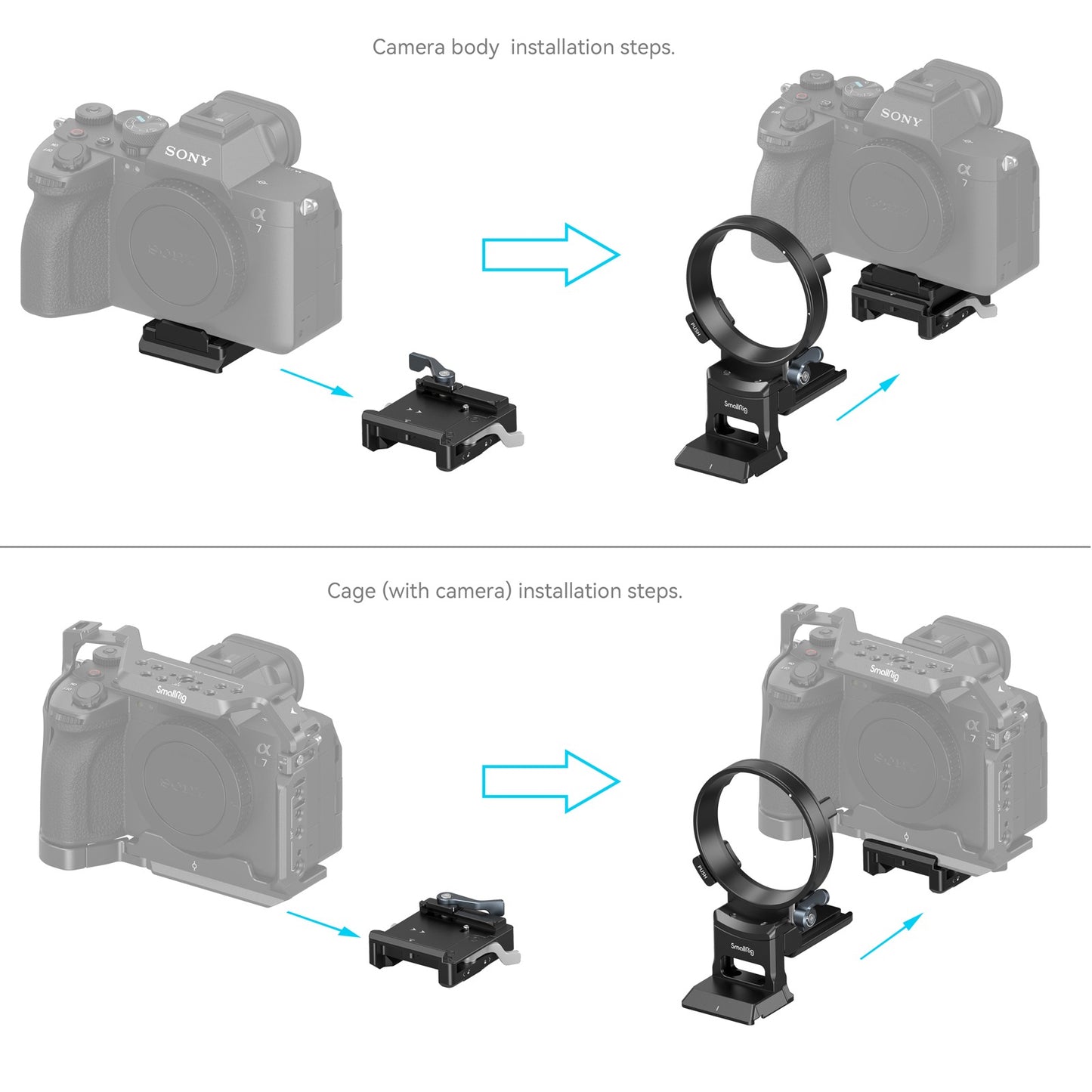 SmallRig Horizontal to Vertical Sony A-Series, FX3 & FX30 Rotatable Camera Mounting Plate Kit for RC2 & Arca-Swiss Type Tripod Heads with Multiple Mounting Points, Full Access to Buttons & Ports | 4244
