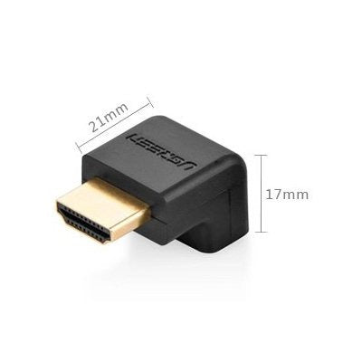 UGREEN HDMI Right Angle Male to Female Video Cable Adapter Dongle with Gold Plated Connectors for PC, Desktop Computer, Laptop, TV, Display Monitor, Projector, PS5/PS4, DVD Player (Upward, Downward Angle) | 20109 20110