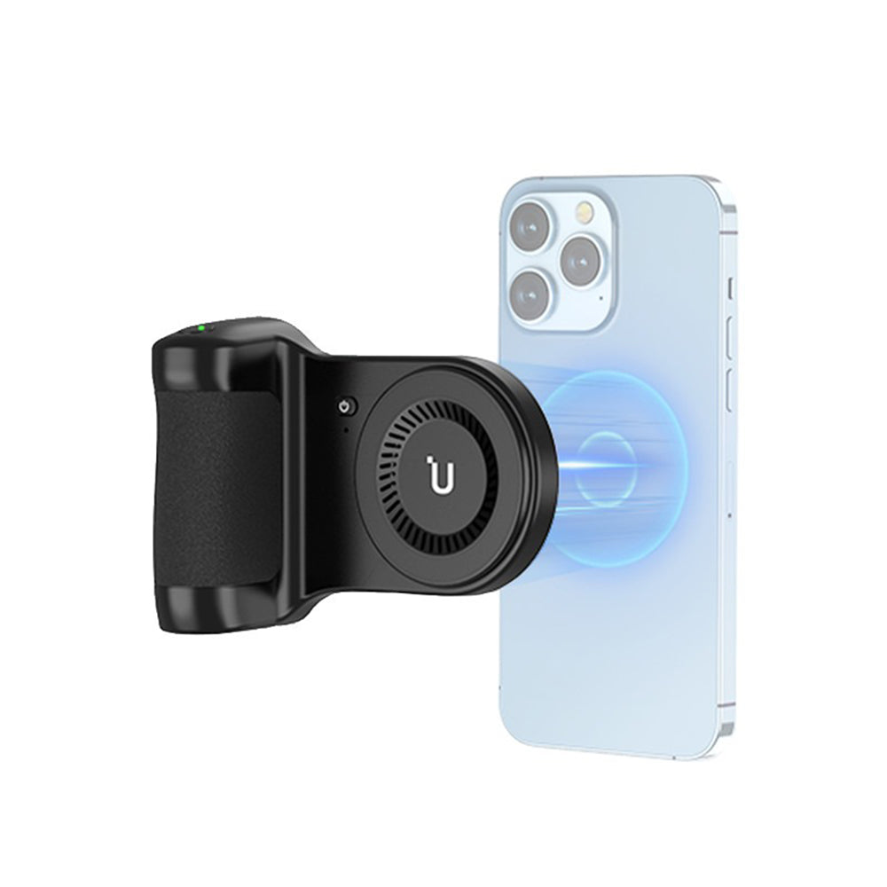 Ulanzi MA45 Magnetic MagSafe Wireless (Right Hand) Power Grip for iP-16 / 15 / 14 / 13 Smartphone with Camera Shutter, 5000mAh Battery, 10W Wireless Charging, 180° Rotating Mode and for Mobile Video Vlog | M021