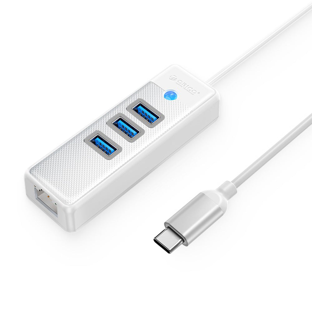 [CLEARANCE] ORICO 4 Port 0.5M USB Type-C Data Hub with 5Gbps Transfer Rate, USB-A 3.0 Inputs, 2.5G / 1000Mbps Internet Speed for Windows 8/10, macOS, Linux | PW3UR-C3