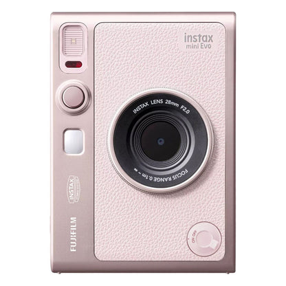 FUJIFILM Instax Mini Evo Hybrid Instant Film Camera with Built-In Mini Instant Film Direct Printer, Save Printed Images, 10 Lens Effects & 10 Film Effects, Bluetooth 4.2 - Black, Brown, Gentle Rose