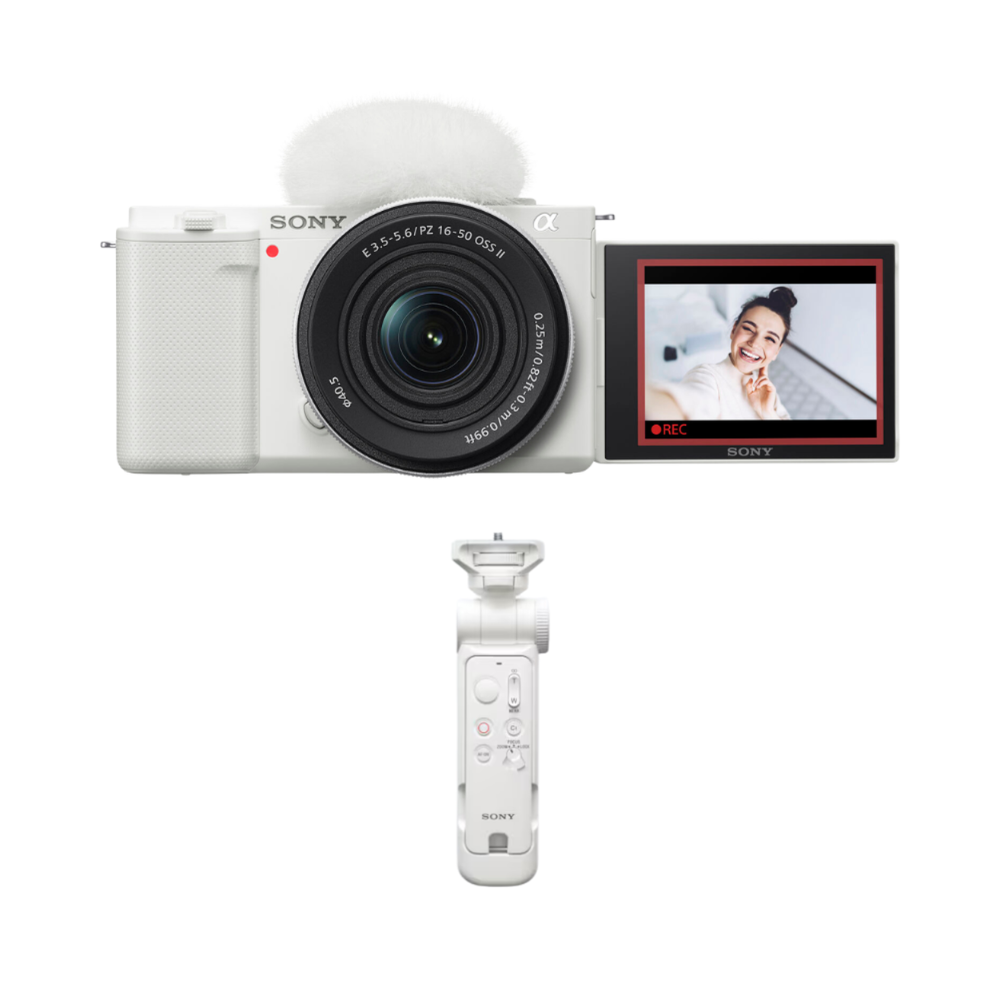 Sony ZV-E10 Mirrorless Vlog Camera w/ 16-50mm F3.5-5.6 OSS II Lens & GP-VPT3 Wireless Shooting Grip