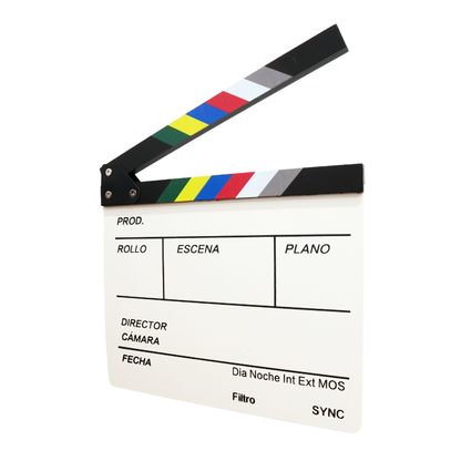 Cinepro 30 x 27cm | 20 x 20cm Acrylic / Wood Movie Film Clapper Board Directors Slate with Colored Stripe Stick