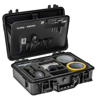 SmallRig x Andyax Creator Tool Kit 13-in-1 Professiol Filmmaking Camera Toolbox with Dust Blower, Cleaning Pen, Microfiber Cloth, Screw Set, Memory Card Case, Gaffer Tapes, Foldable Multi-Tool, HDMI Cable, Wrench Set & Velcro Cable Ties