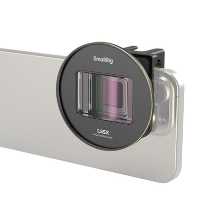 SmallRig Smartphone 1.55x Amorphic Lens (T-mount) for 2.76:1 Widescreen Aspect Ratio & Cinematic Dreamy Amorphic Glare Effects - Compatible with iPhone 11-15, Samsung Galaxy S21-S22, Huawei Mate 40-60, Xiaomi 12-13 | 3578B