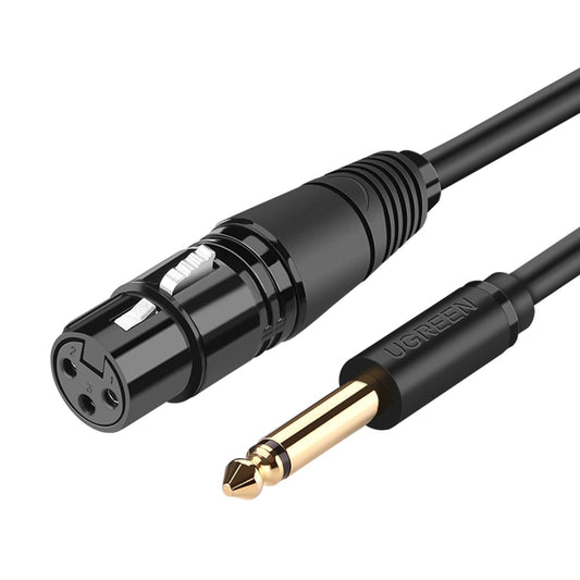 UGREEN 2m / 3m / 5m XLR Female to 6.35mm Jack Male Audio Cable with Gold Plated Connectors for Microphone, Amplifier, Mixer, Stereo, Speaker, Camcorder, etc. | 20719 20720 20721