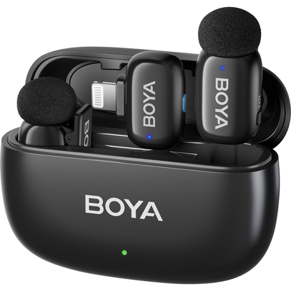 BOYA Mini 2 Wireless Lavalier Mic with Lightning / USB-C, AI Noise Cancel, 48kHz, 30H Battery