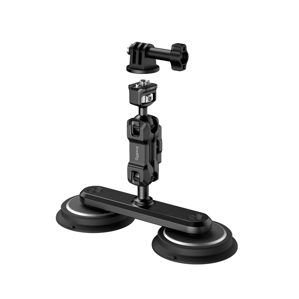 SmallRig Magic Arm with Dual / Single Magnetic Suction Cup & Action Camera Mount Adapter for GoPro, Insta360, DJI Action & 1/4" Thread for Sony, Canon, Nikon, Lumix, FUJIFILM Compact Digital Cameras