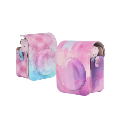 [CLEARANCE] Pikxi BMP12 Fujifilm Instax Mini 12 PU Leather Soft Silicone Protective Camera Case Bag with Shoulder Strap (Lilac Purple)