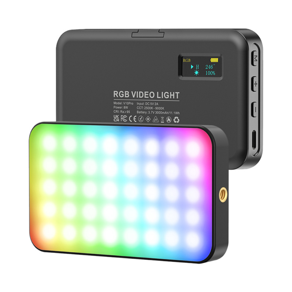 Luxceo V10 Pro RGB LED Video Light, 2500K-9000K, 400 Lumens, CRI95+, 20 Effects