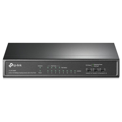 TP-Link TL-SF1008P 8-Port 10/100Mbps Unmaged Desktop Network Switch with 4 PoE+ Ports, RJ45 Hub with Auto Recovery Feature, Plug-and-Play Operation, Fanless Design and Intelligent Power Magement | TPLINK TP LINK
