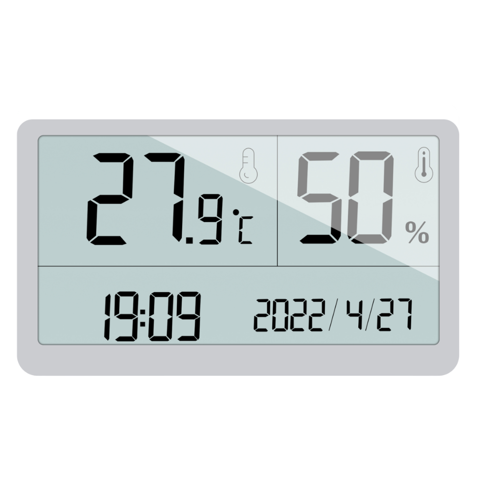 Benetech Digital Wall Humidity and Temperature Meter Indoor Hygrometer Thermometer with LCD Display, Year/Month/Day Date & 12/24-Hour Clock System | GM1371 GM1372
