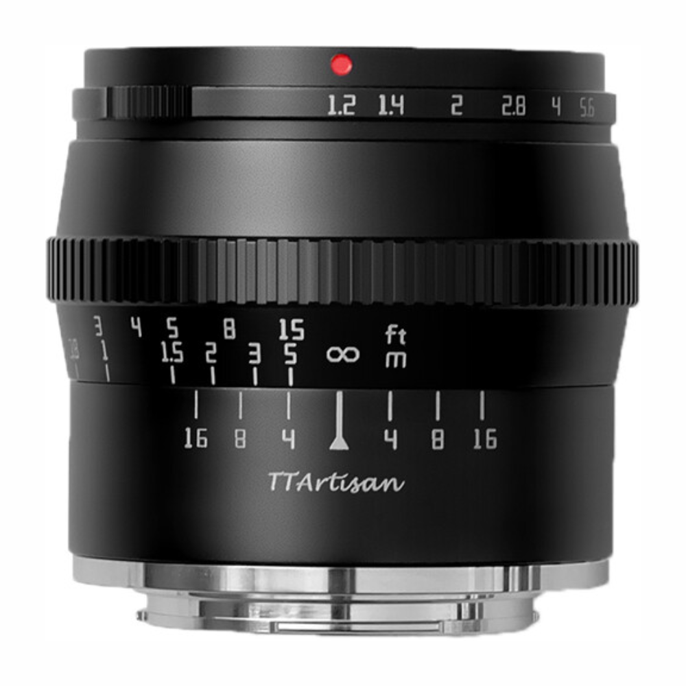 TTArtisan 50mm F/1.2 APS-C Format M43 Micro Four Thirds Portrait Prime Lens Large Aperture Sonr Optical Design Full Metal Body, MF Manual Focus, 19.2" Focus Distance, Clicked Aperture Ring for Smooth Bokeh & Low Light Photography | Black