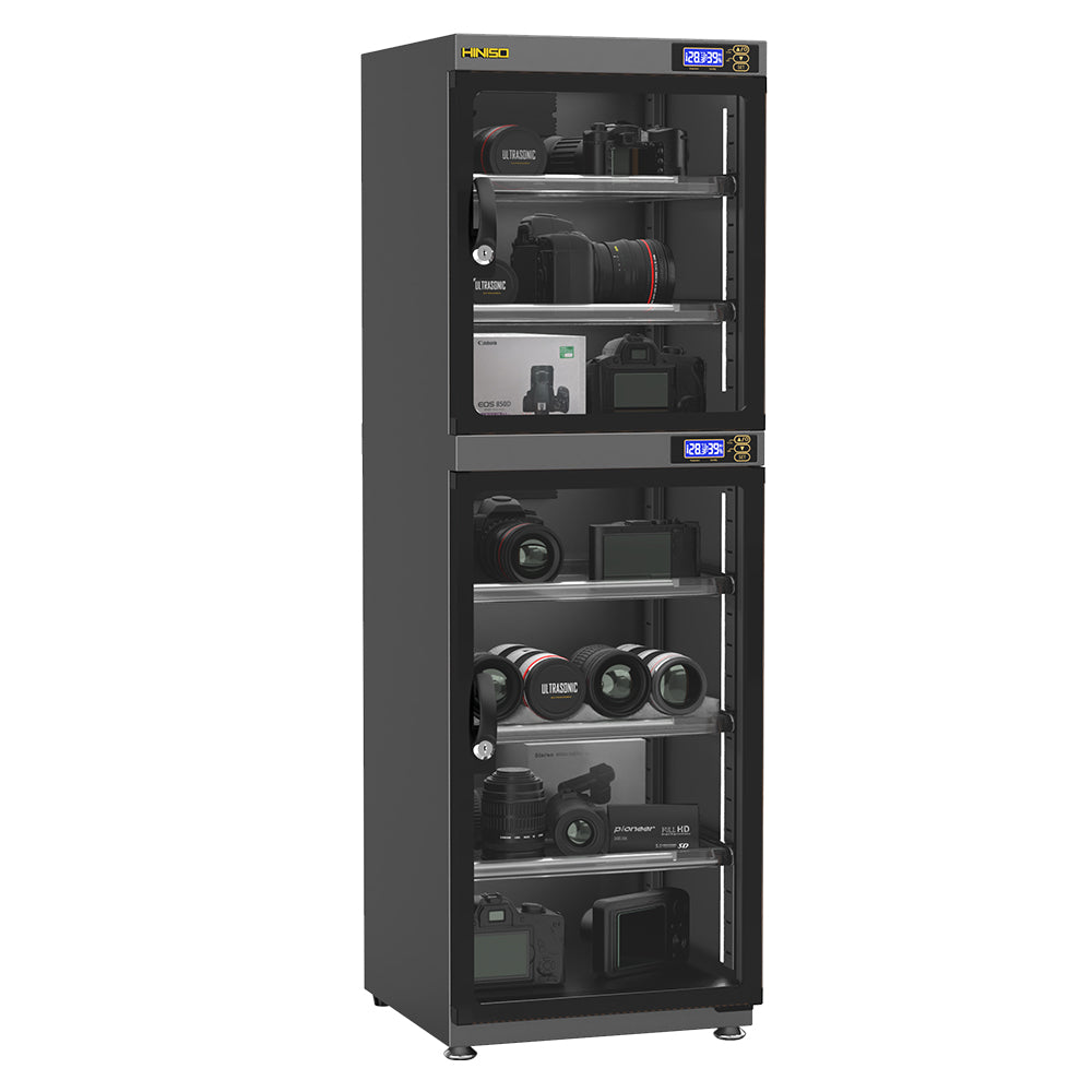 Hiniso 160L Electric Dry Cabinet Dehumidifier Digital Automatic Humidity Controller with Adjustable Shelves, LED LCD Display for Jewerly, Leather Bags, Electronics, DSLR and Mirrorless Camera, Lens, Photography Equipment Storage | AD-160S