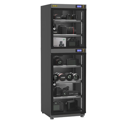 Hiniso 160L Electric Dry Cabinet Dehumidifier Digital Automatic Humidity Controller with Adjustable Shelves, LED LCD Display for Jewerly, Leather Bags, Electronics, DSLR and Mirrorless Camera, Lens, Photography Equipment Storage | AD-160S