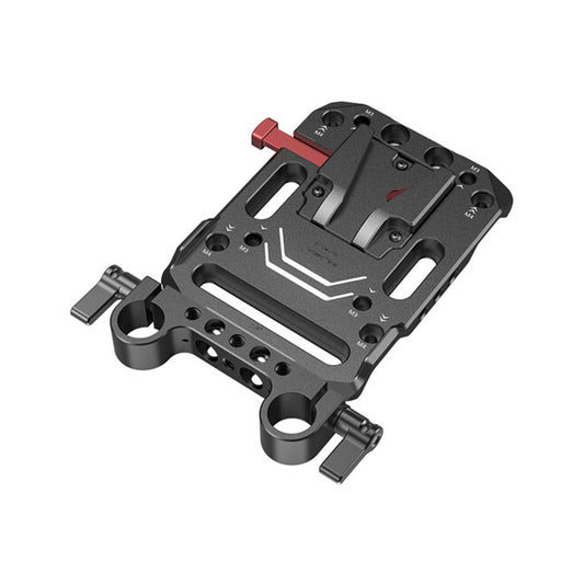 SmallRig Lightweight Aluminum V-Lock Camera Battery Plate with 15mm LWS Rod Clamp Bracket and Locking Levers, 1/4"-20, M3, M4 & Arri-Style Threads and Quick Release Locking Mount 3016
