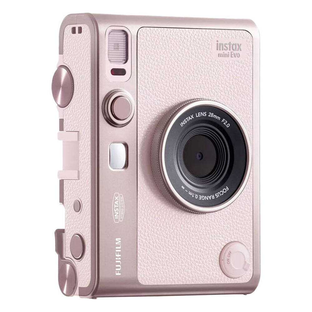 FUJIFILM Instax Mini Evo Hybrid Instant Film Camera with Built-In Mini Instant Film Direct Printer, Save Printed Images, 10 Lens Effects & 10 Film Effects, Bluetooth 4.2 - Black, Brown, Gentle Rose