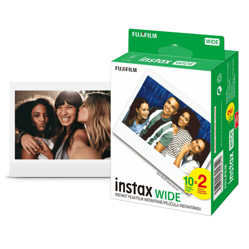 Fujifilm Instax Wide Film 10s 20s (10 / 20 Sheets) Single Double Pack | Regular Glossy, Black Frame, Brushed Metallic