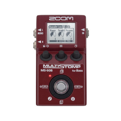 Zoom MS-60B EG MultiStomp Bass Guitar Effects Pedal with 58 Built-in Effects Tuner