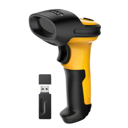 Inateck P6 1D 2.4GHz Wireless Barcode Scanner with USB Adapter, 2600mAh Long-Life Battery, 60m Transmission Range, Automatic & Manual Scanning